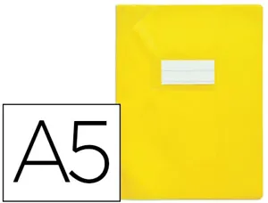 Protège-cahier elba strong line pvc cristal 15/100e sans phtalates coins renforcés a5+ 170x220mm coloris jaune opaque — Non…