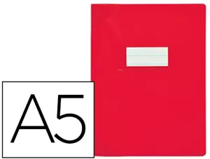Protège-cahier elba strong line pvc cristal 15/100e sans phtalates coins renforcés a5+ 170x220mm coloris rouge opaque — Non…