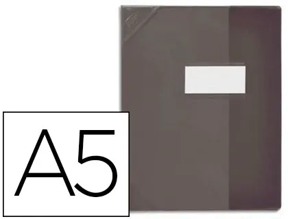 Protège-cahier elba strong line pvc cristal 15/100e sans phtalates coins renforcés a5+ 170x220mm coloris noir opaque — Non…