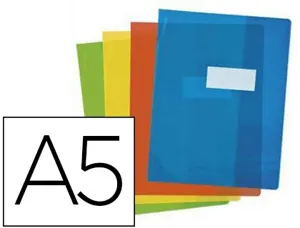 Protège-cahier elba strong line pvc cristal 15/100e rabats porte-étiquette et étiquette 170x220mm coloris assortis — Non…