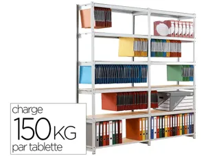 Étagère paperflow rang'éco structure dossiers suspendus 6 tablettes éléments suivants 100cm supporte 150kg/tablette — Non…