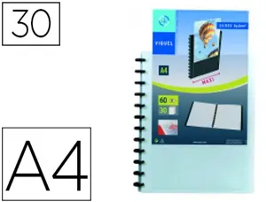 Protège-documents viquel géode personnalisable polypropylène blanc semi-rigide 5/100e 30 pochettes 60 vues format a4+ — Non…