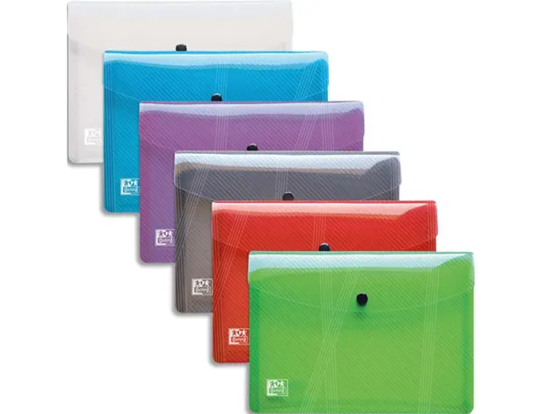 Chemise pochette oxford hawaï polypropylène translucide a5 210x148mm coloris assortis — Non classé