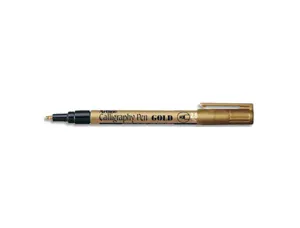 Marqueur artline permanent pointe large biseautée 2.5mm tous supports corps métal encre pigmentée résiste eau couleur or —…