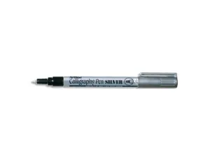Marqueur artline permanent pointe large biseautée 2.5mm tous supports corps métal encre pigmentée résiste eau argent — Non…