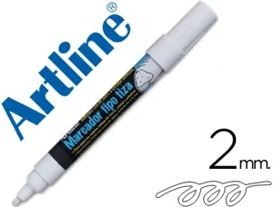 Marqueur artline fenêtres pointe fibre acrylique conique 4mm encre liquide craie pigmentée base eau inodore blanc — Non…