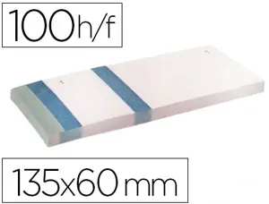 Bloc vendeur liderpapel 2 coupons détachables 100 feuilles 60x135mm papier blanc bande couleur coloris bleu