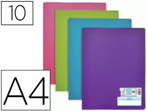Protège-documents elba memphis pp couverture semi-rigide 10 pochettes 20 vues a4 210x297mm coloris assortis style — Non…