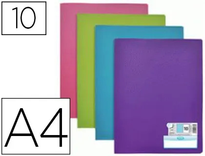 Protège-documents elba memphis pp couverture semi-rigide 10 pochettes 20 vues a4 210x297mm coloris assortis style — Non…