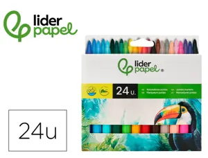 Feutre coloriage liderpapel jumbo longueur écriture 800m pointe nylon 5mm diamètre boîte carton 24 unités — Non classé
