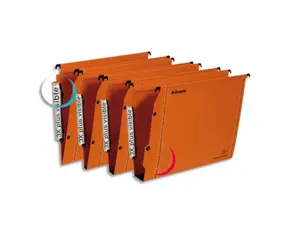 Dossier suspendu esselte dual kraft lmg 240g armoire entraxe 330mm h275mm fond 50 coloris orange boîte 25 unités — Non classé