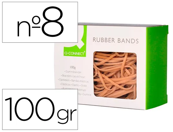 Bracelet caoutchouc q-connect n.8 80x2mm boîte fenêtre 100g — Non classé