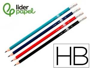 Crayon graphite liderpapel bois corps triangulaire métallisé coloris vifs mine ultra-résistante bout gomme — Non classé