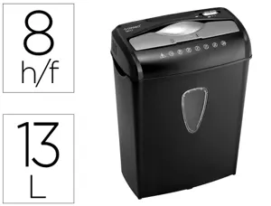 Destructeur q-connect q8ccc automatique coupe croisée 5.6x47mm a4 détruit agrafes trombones cb 13l 306x171x425mm 4.17kg —…