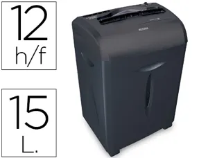 Destructeur q-connect q12cc automatique coupe croisée 5.6x55mm capacité 12f détruit trombones 15l 317x226x515mm 7.3kg — Non…