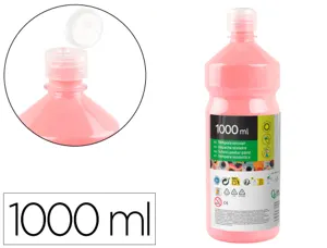 Gouache scolaire liderpapel liquide lavable fermeture sécurité brillante coloris rose flacon 1000ml — Non classé