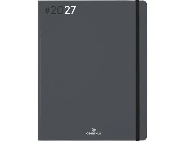 Agenda oberthur semainier 27 fsc flex 1 semaine/2 pages    21x27 cm 144p coloris gris — Non classé