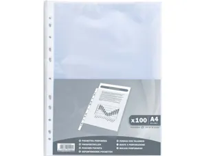 Sachet exacompta 100 pochettes perforees a4        polypropylene graine 40       microns — Non classé