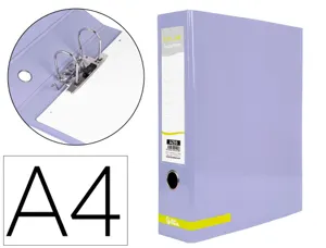 Classeur a levier liderpapel a4 color system dos de 80 mm  coloris lavande — Non classé