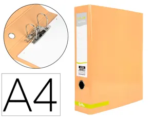 Classeur a levier liderpapel a4 color system dos de 80 mm  coloris peche — Non classé