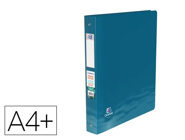 Classeur hamelin oxford school life oceanis a4+ dos   40 mm 4 anneaux rond          polypropylene recycle opaque — Non classé