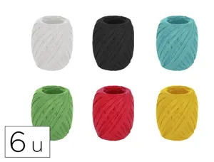 Set fil raphia insspiro decorations 4-8mmx30m coloris assortis 6 bobines — Non classé
