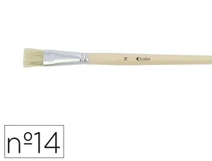 Brosse plate o'color poils soie porc nº14 virole         aluminium manche bois naturel lot 10 unites — Non classé