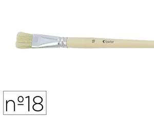 Brosse plate o'color poils soie porc nº18 virole         aluminium manche bois naturel lot 10 unites — Non classé