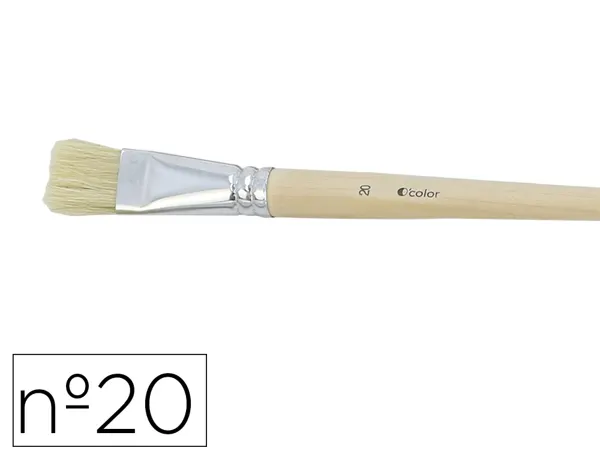 Brosse plate o'color poils soie porc nº20 virole aluminium manche bois naturel lot 10 unites — Non classé