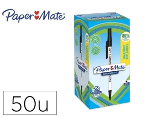 Stylo-bille paper mate kilometrico capuchon pointe   moyenne 1mm encre noire ultra douce boite 50 unites — Non classé