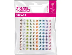 1 planche graine creative de 100 strass 5 mm couleurs      pastel — Non classé