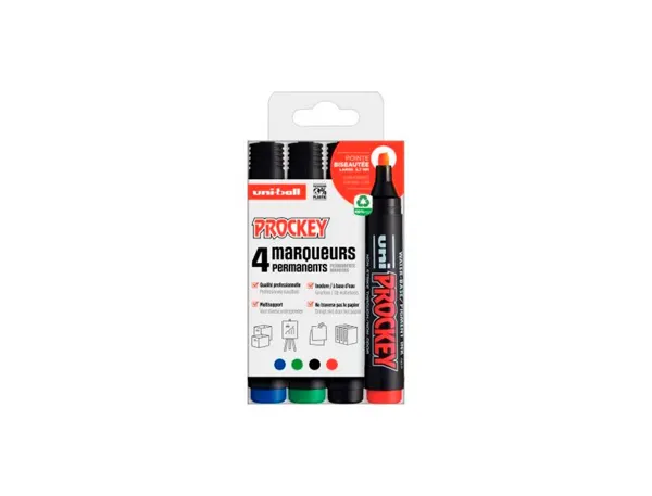 uni-ball Marqueur permanent PROCKEY PM126/4 PF, set de 4 — Fournitures