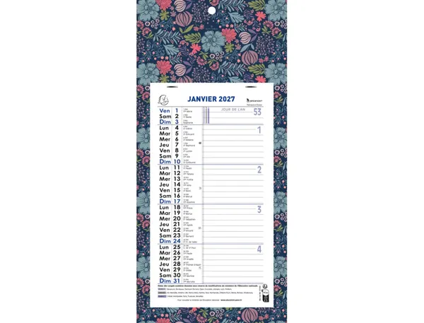 Calendrier exacompta mensuel support mini labo 16x33 cm — Non classé