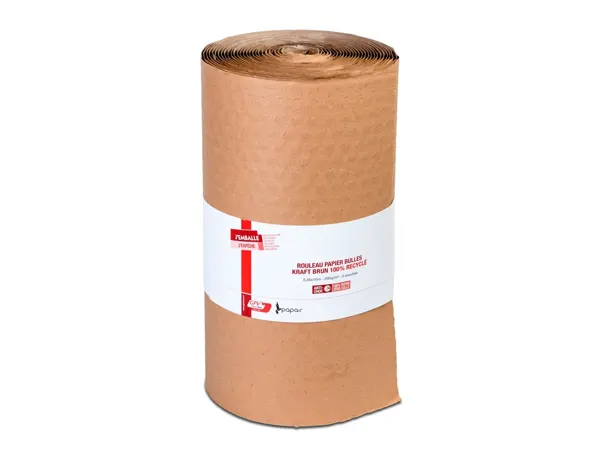 Bulle papier gpv kraft recycle 2 couches 200gr       rouleau 0,35x10m coloris brun — Non classé