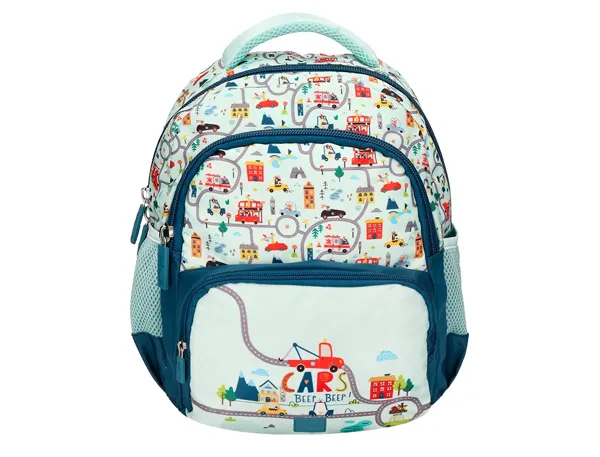 Sac a dos liderpapel scolaire voiture 350x110x270mm coloris vert d'eau — Non classé