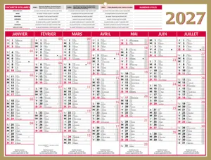 Calendrier bancaire bouchut 2027 medior 7 mois            recto/verso 320x420mm — Non classé