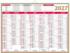 Calendrier bancaire bouchut 2027 quarantor 7 mois         recto/verso 405x550mm — Non classé