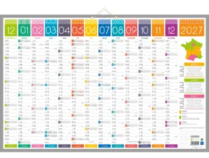 Calendrier bancaire bouchut 2027 tendance maxi 13 mois 2  oeillets et 1 cordonnet       430x650mm — Non classé