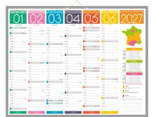 Calendrier bancaire bouchut 2027 tendance 6 mois          recto/verso 2 oeillets et 1   cordonnet 430x550mm — Non classé