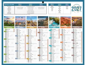 Calendrier bouchut 2027 7 mois recto/verso planete mini 1 trou 210x265mm — Non classé