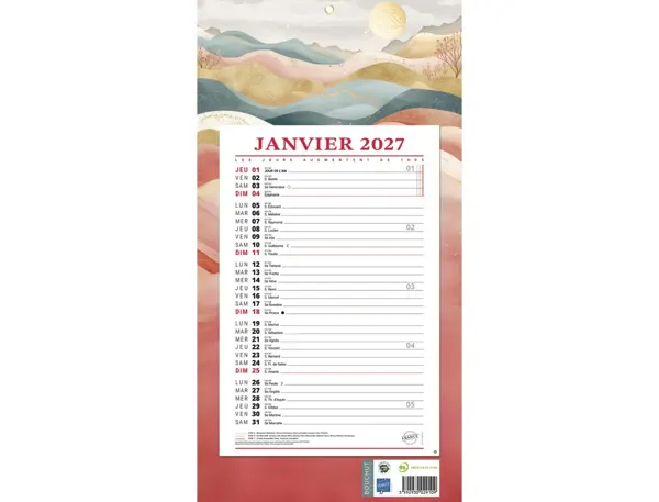 Bloc mensuel 409 bouchut 2027 ambiance 1 oeillet 190x360mm — Non classé