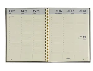 Agenda brepols optivision large couverture veluto 1     semaine/2 pages 17,1x22cm     128p coloris assortis — Non classé