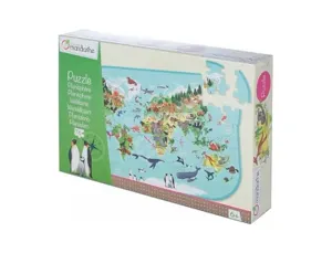 Puzzle avenue mandarine planisphère avec les animaux du monde — Non classé