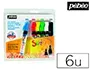 Marqueur Peinture Pébéo Skrib Gouache Classique Mèche 0,7/4mm Coloris Bleu Rouge Jaune Vert Blanc Et Noir 6 Unités… — vue 2