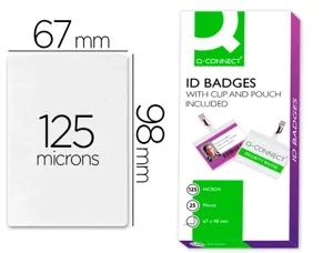 Badge q-connect autoplastifiable clip sans bristol carte 98x67mm — Non classé