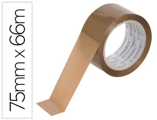 Ruban adhesif q-connect polypropylene 45 microns 66mx75mm pour emballage coloris havane — Non classé