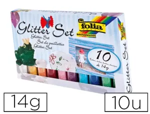 Poudre pailletée folia tube 14g 10 couleurs assorties 10 unités — Non classé
