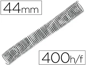 Spirale q-connect métallique relieur pas 4:1 400f calibre 1.2mm diamètre 44mm coloris noir boîte 25 unités — Non classé
