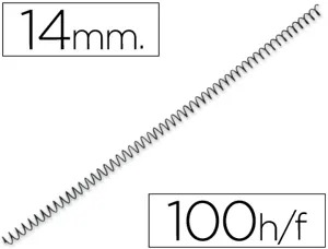Spirale q-connect métallique relieur pas 5:1 100f calibre 1mm diamètre 14mm coloris noir boîte 100 unités — Non classé