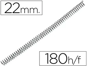 Spirale q-connect métallique relieur pas 5:1 180f calibre 1.2mm diamètre 22mm coloris noir boîte 100 unités — Non classé